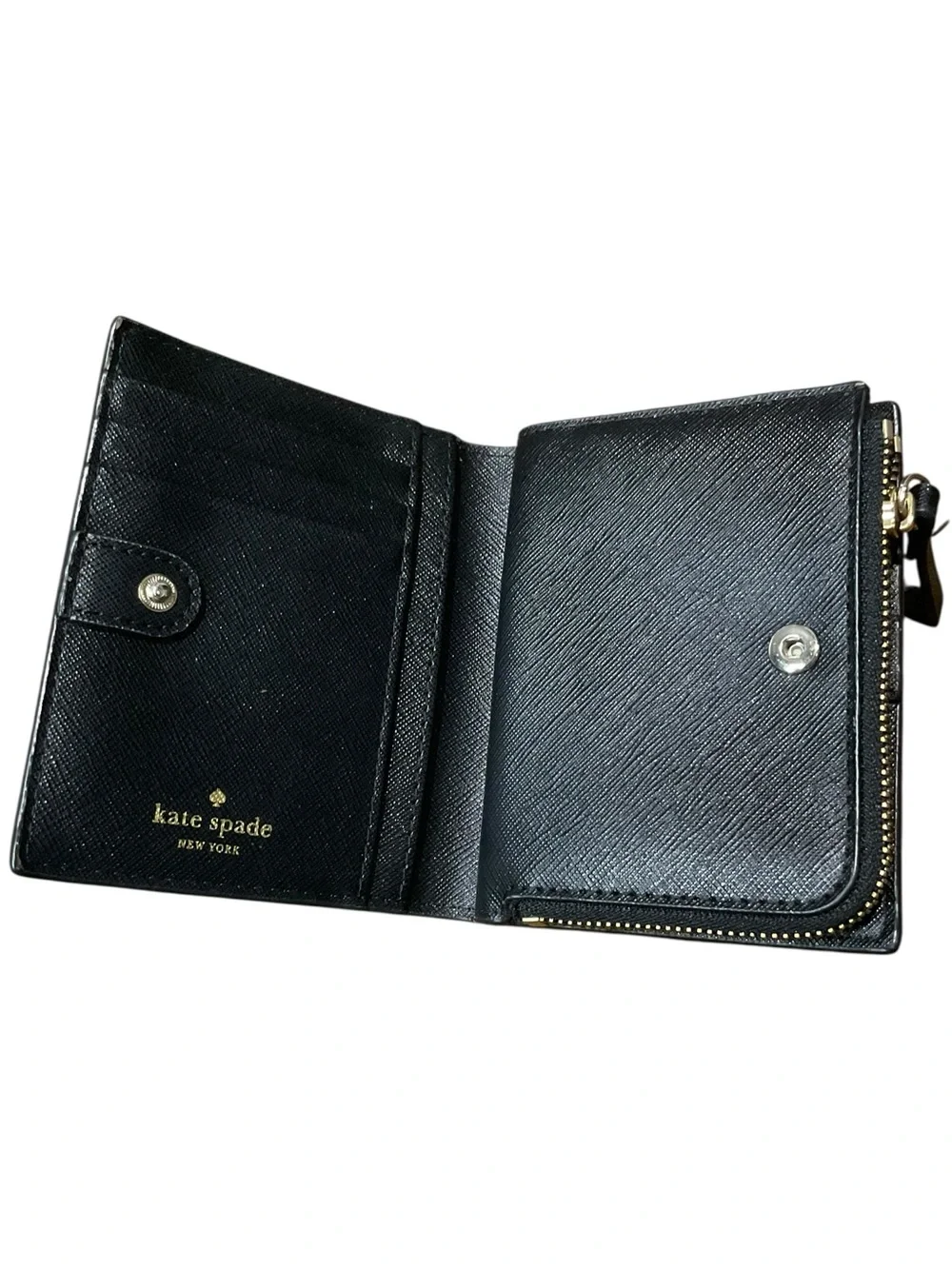 kate spade Laurel Way Small Shawn Wallet in Black Saffiano Textured Leather